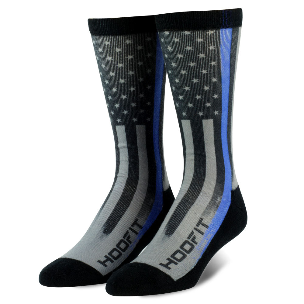 thin blue line dress socks Thin Stripes Slate Blue Dress Socks | Cotton Socks